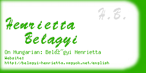 henrietta belagyi business card